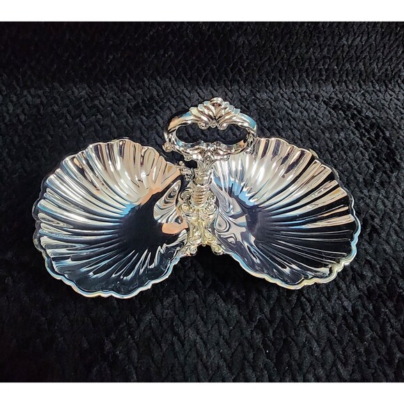 Vintage FB Rogers Silver Double Shell BonBon Dish – Silverplate – Made in Japan - Picture 1 of 11